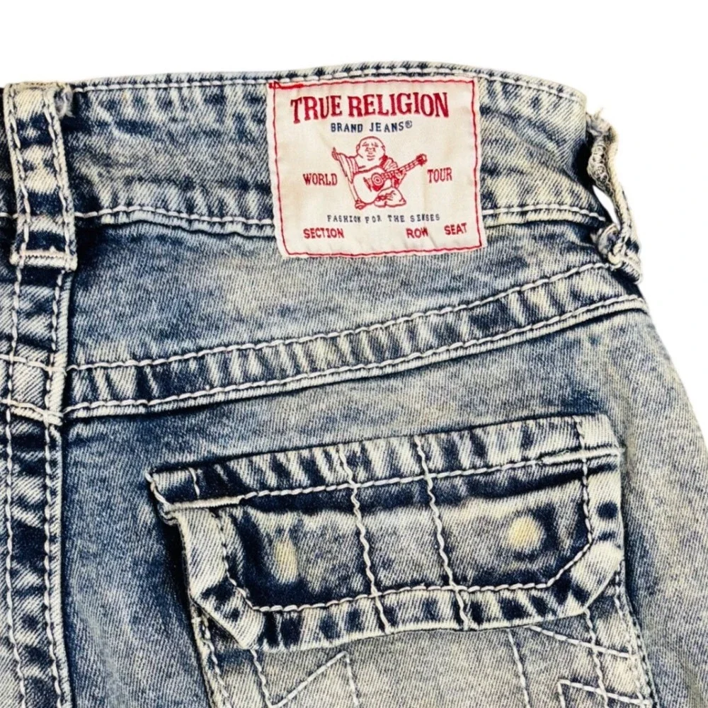 True Religion Ricki Relaxed Straight Carpenter Cargo Blue Denim Jeans 27 (4) - Picture 12 of 12